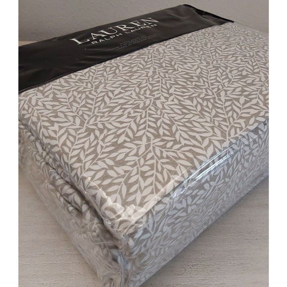 Ralph Lauren SPENCER LEAF SATEEN Grey 100% Cotton Queen Sheet Set Bedding - Picture 3 of 9